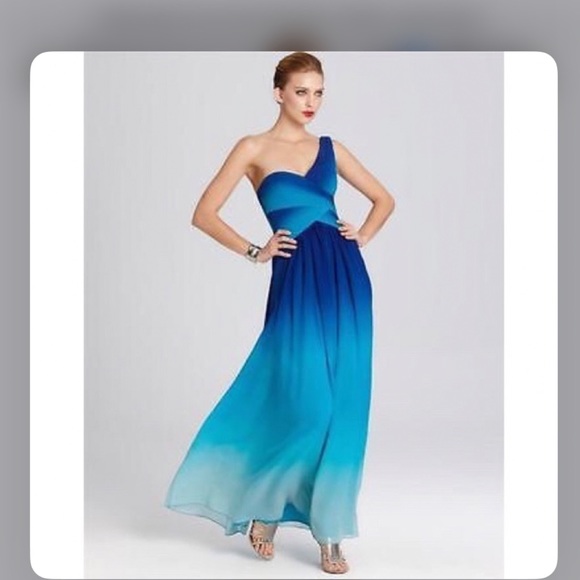 BCBGMaxAzria Dresses & Skirts - BCBG Max Azria Blue Ombré One Shoulder Dress
